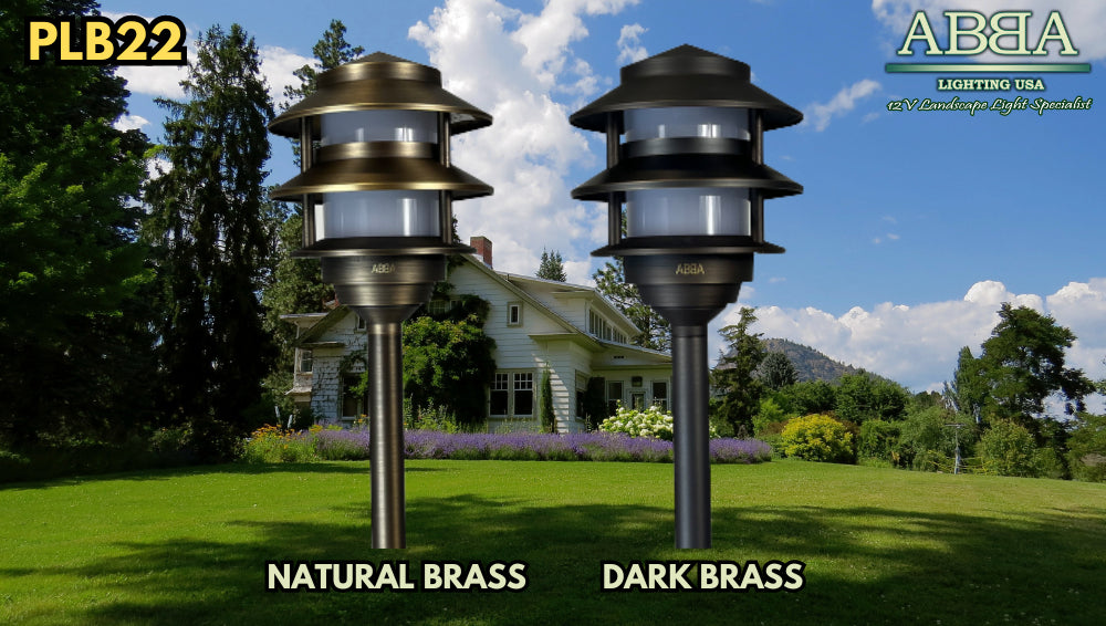 PLB22 Cast Brass Pagoda LED 12V Low Voltage Pathway Outdoor Lighting Landscape Fixture