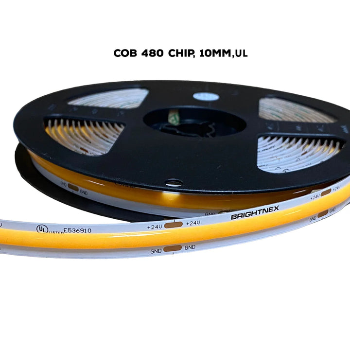 SLD04 16ft/32ft/82ft Dotless Single Color Linear 8mm 3.4W/ft / 4.5W/ft 10mm LED Strip Lights Low Voltage FCOB DC24V Tape Light