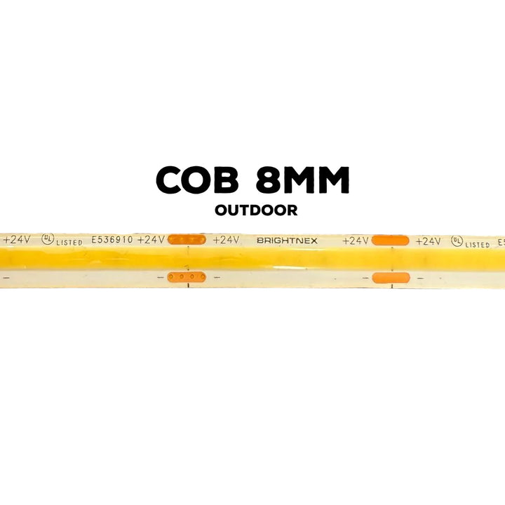 SLD04 16ft/32ft/82ft Dotless Single Color Linear 8mm 3.4W/ft / 4.5W/ft 10mm LED Strip Lights Low Voltage FCOB DC24V Tape Light