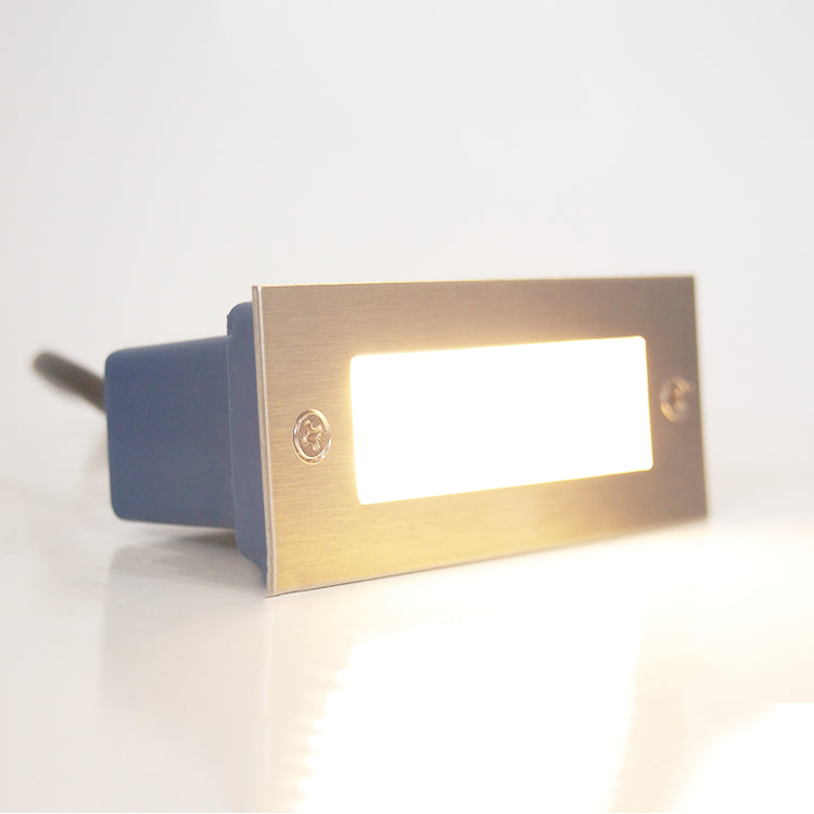 STS02 4x/8x/12x Package Outdoor Recessed Brick Wall Light 12V Low Voltage 3W 3000K Warm White Integrated LED Step/ Stair Lighting Fixture