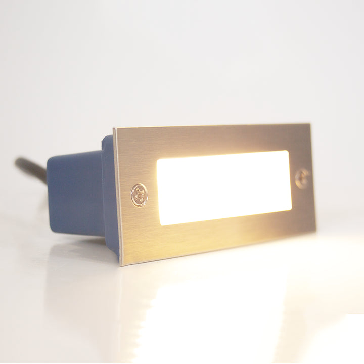 STS02 4x/8x/12x Package Outdoor Recessed Brick Wall Light 12V Low Voltage 3W 3000K Warm White Integrated LED Step/ Stair Lighting Fixture