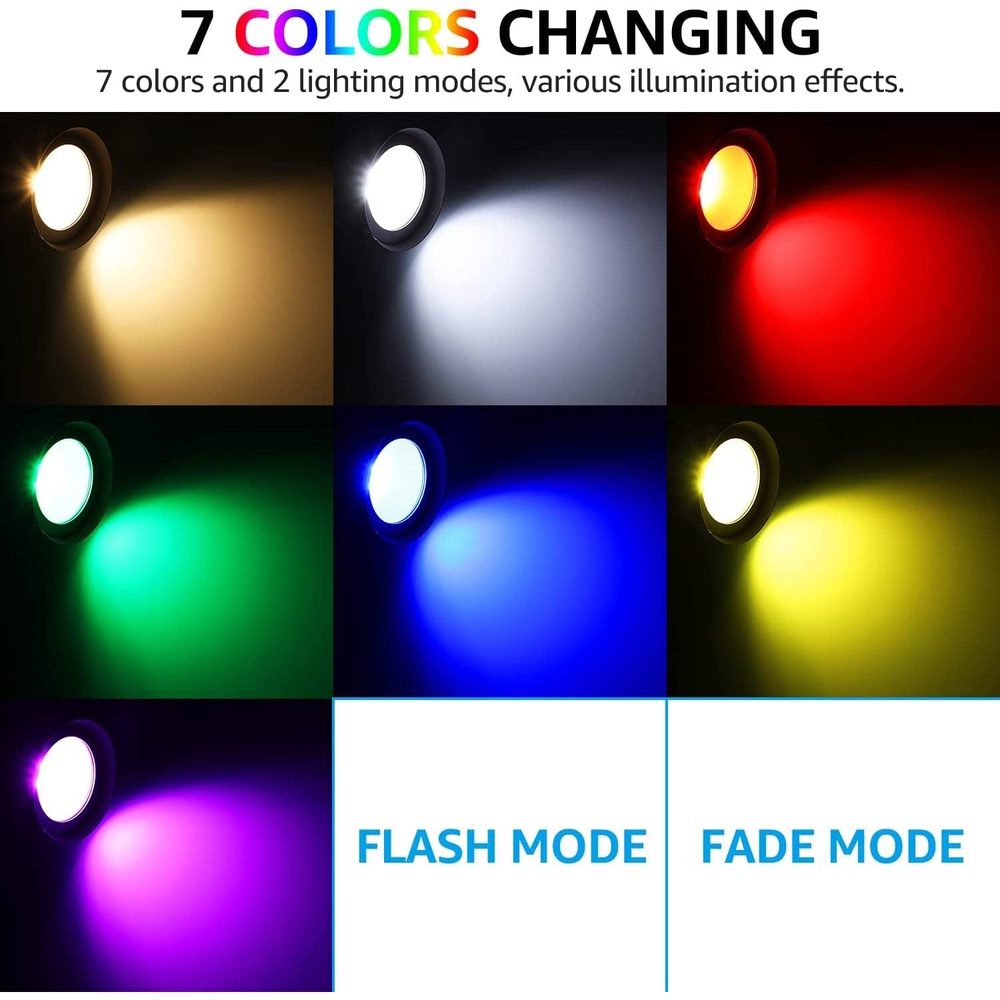ALSR03 8-Pack RGB LED Landscape Spot Lights Package, 12W Low Voltage 12V Directional Outdoor Landscape Lighting - Sun Bright Lighting