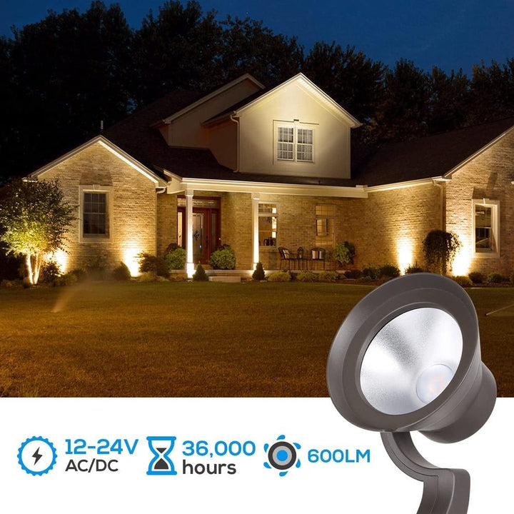 ALSR03 4-Pack RGB LED Landscape Spot Lights Package, 12W Low Voltage 12V Directional Outdoor Landscape Lighting - Sun Bright Lighting