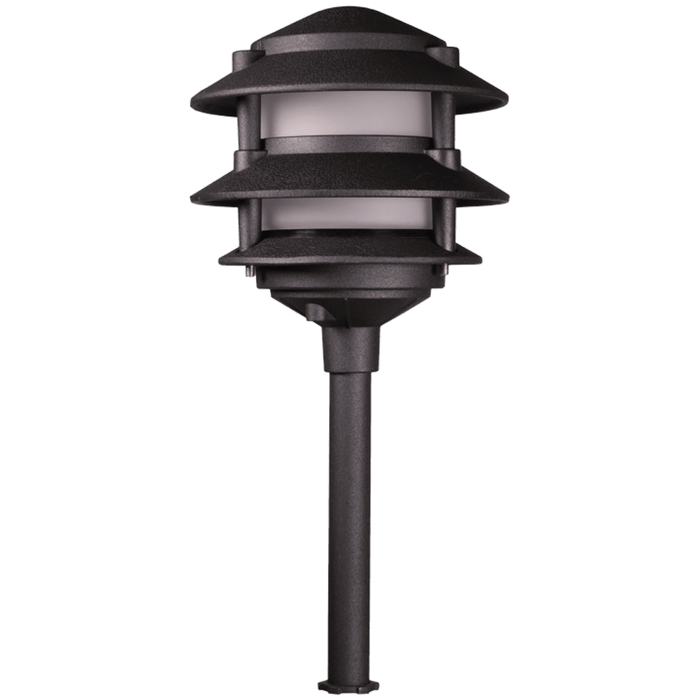 KL302 12V AC/DC Aluminum Low Voltage Landscape Lighting 3 Tier Pagoda Path Light.