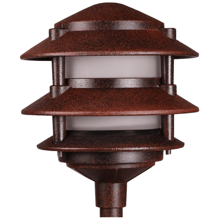 KL302 12V AC/DC Aluminum Low Voltage Landscape Lighting 3 Tier Pagoda Path Light.