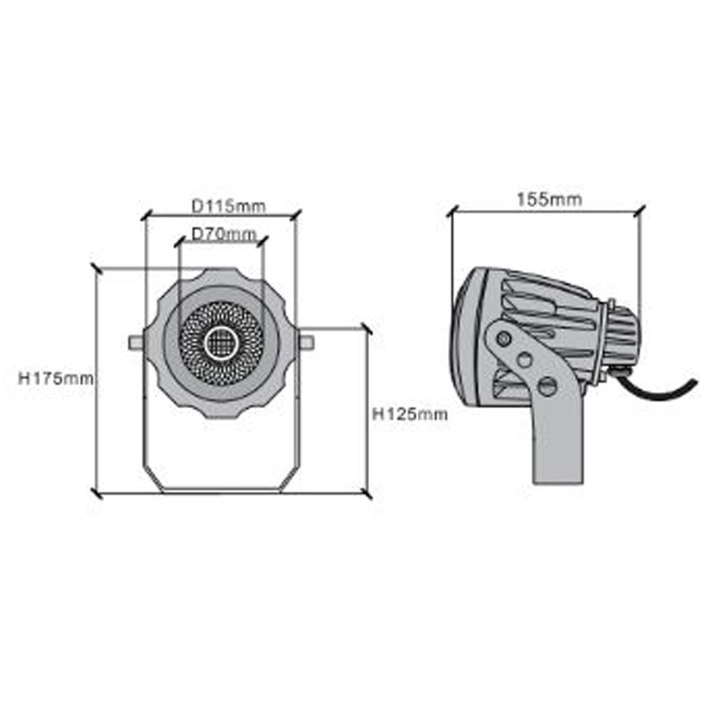 CD20 20W Low Voltage Ground LED Spotlight Waterproof Outdoor Fixture.