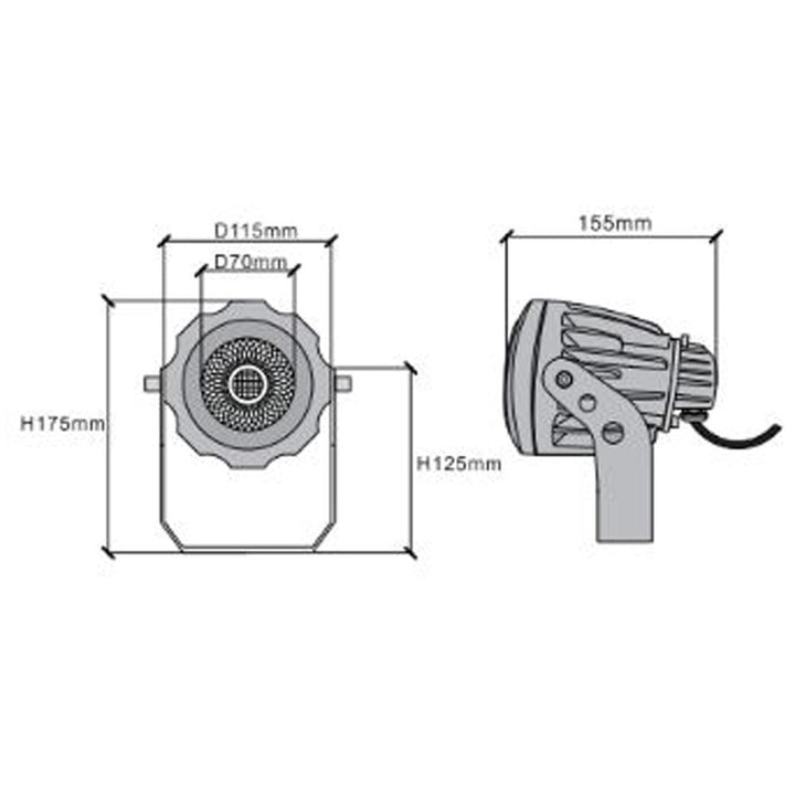 CD20 20W Low Voltage Ground LED Spotlight Waterproof Outdoor Fixture.