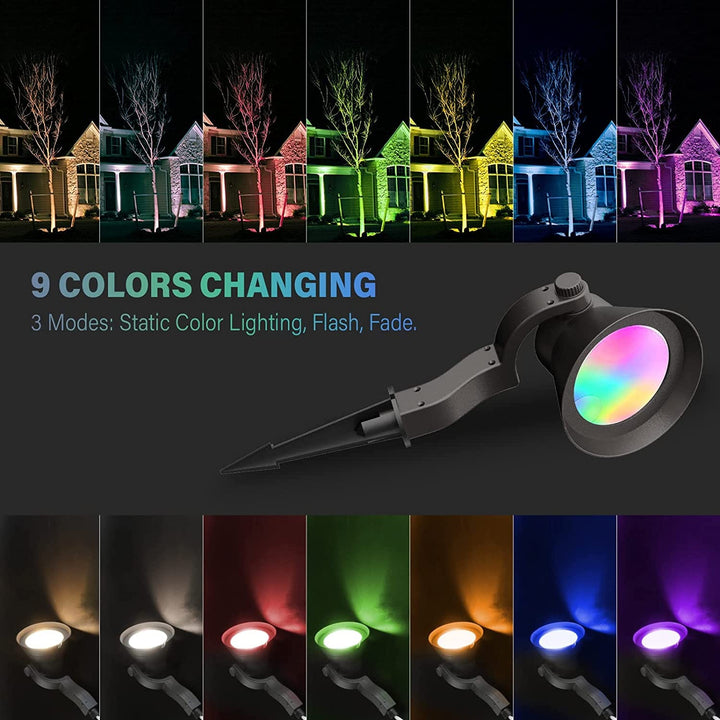 CDRA95 10W LED Smart Wi-Fi RGBW Wide Beam Directional Outdoor Landscape 12V Low Voltage Aluminum Spotlight