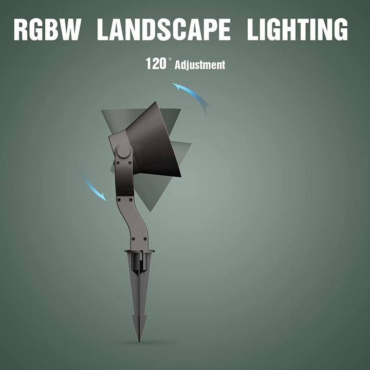 CDRA95 10W LED Smart Wi-Fi RGBW Wide Beam Directional Outdoor Landscape 12V Low Voltage Aluminum Spotlight