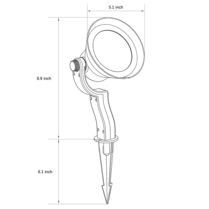 CCDA95 7W LED 3CCT Wide Beam Directional Outdoor Landscape Lighting 12 Low Voltage Aluminum Spotlight
