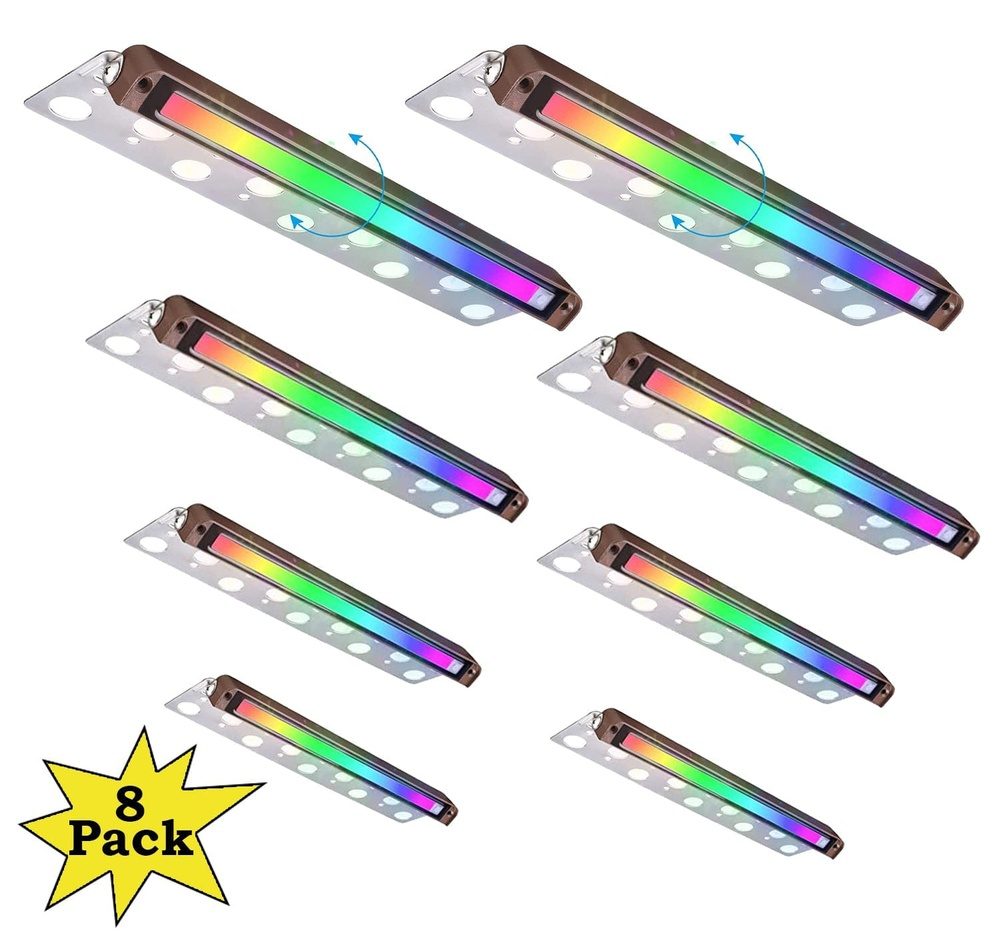 ELA12 8-Pack 12 Inch 5W RGB LED Retaining Wall Lights, Hardscape Color –  Sun Bright Lighting
