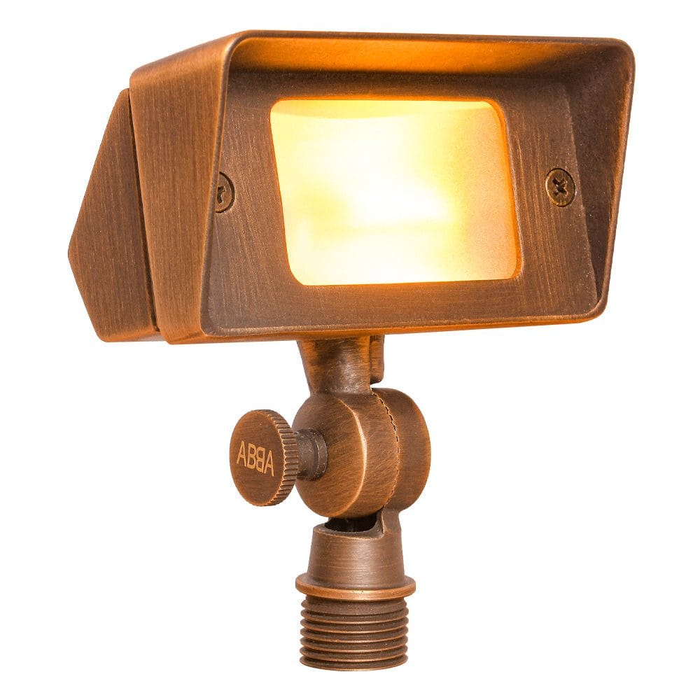 FPB01 Cast Brass Flood Light | Lamp Ready Low Voltage Landscape Light - Sun Bright Lighting