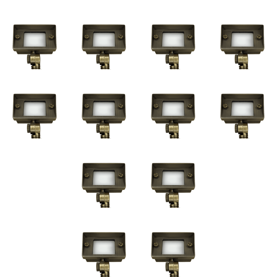 FPBCC04 4x/8x/12x Package Cast Brass 3CCT Adjustable 2W-7W Rectangular Built-In LED Flood Light Low Voltage Fixture