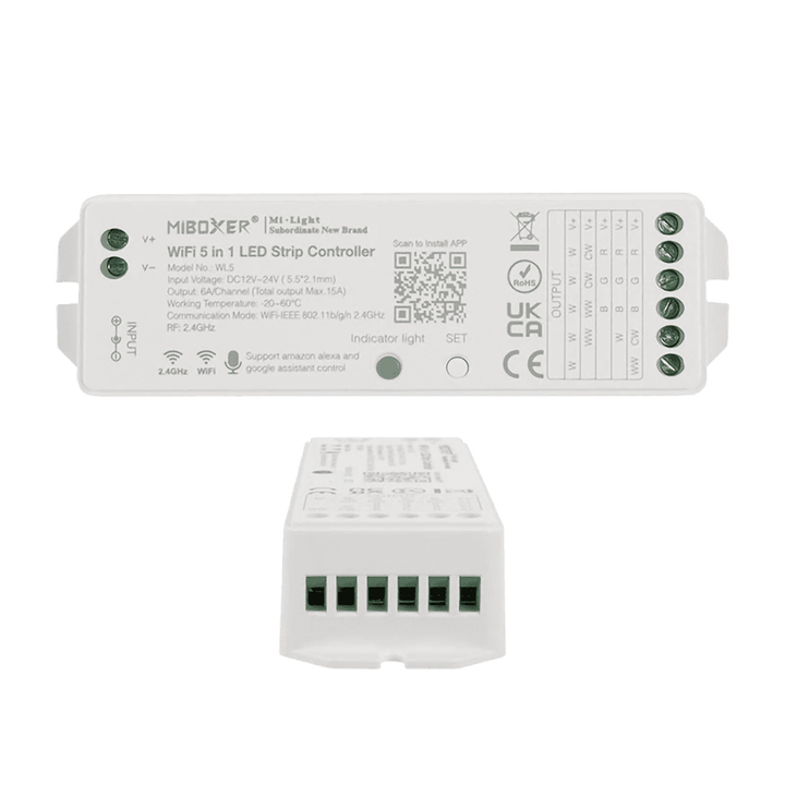Miboxer WL5 LED Strip Light 5 in 1 Controller for 5050 3528 2835, Smartphone APP Control