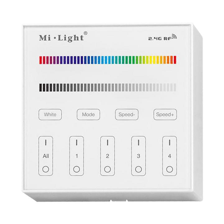 MiBoxer RGB/RGBW Wall Mounted Smart Panel Wireless Remote 4 Zones 2.4G RF