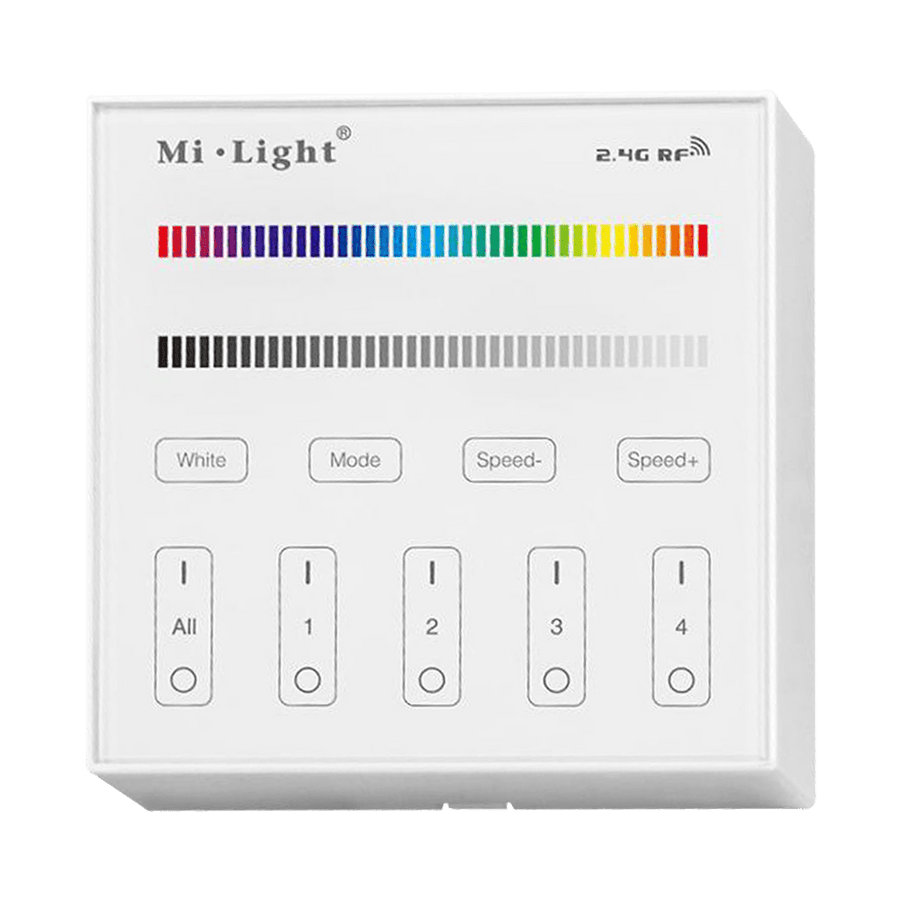 MiBoxer RGB/RGBW Wall Mounted Smart Panel Wireless Remote 4 Zones 2.4G RF