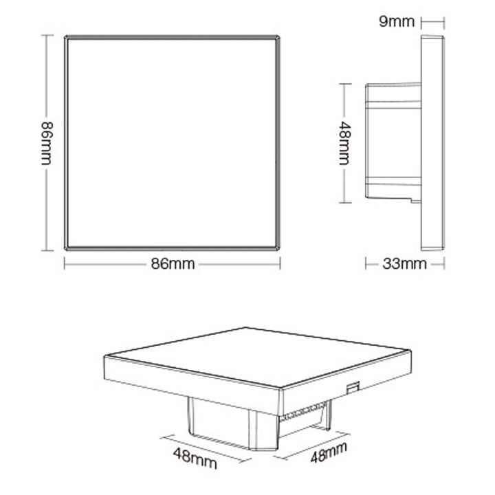 MiBoxer RGB/RGBW Wall Mounted Smart Panel Wireless Remote 4 Zones 2.4G RF