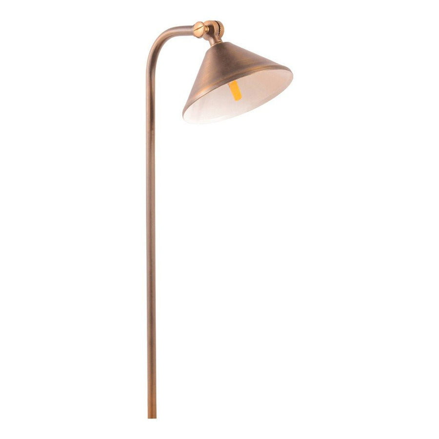 PLB05 Cast Brass Path Light | Lamp Ready Low Voltage Landscape Light - Sun Bright Lighting