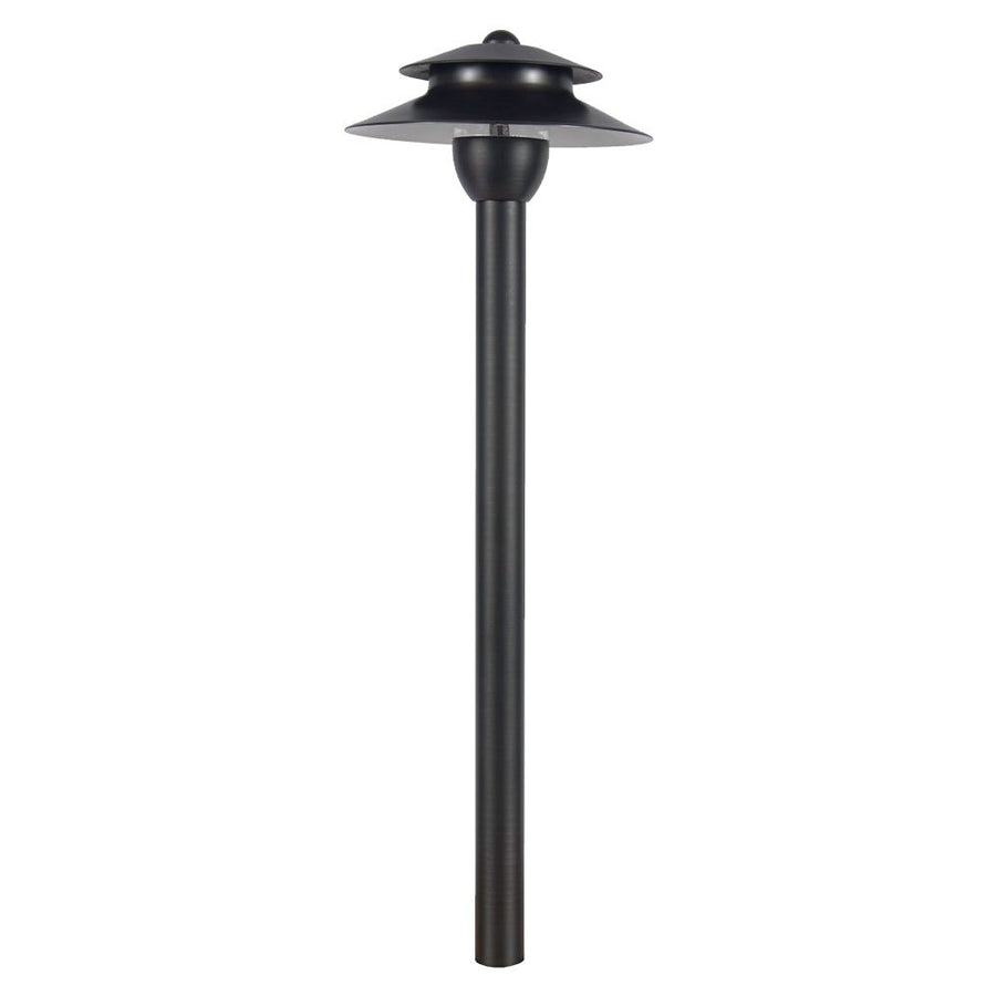 PLB13 Cast Brass Path Light | Lamp Ready Low Voltage Landscape Light - Sun Bright Lighting