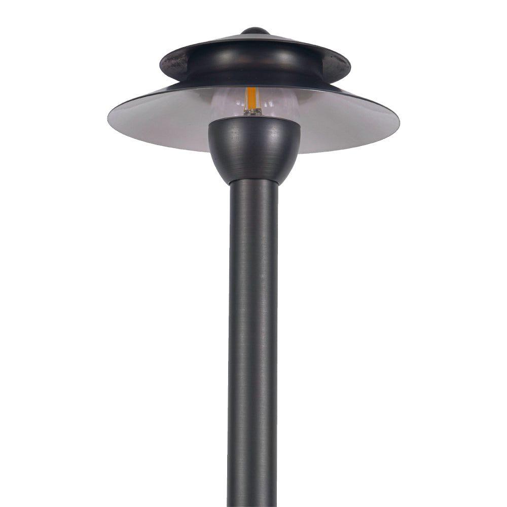 PLB13 Cast Brass Path Light | Lamp Ready Low Voltage Landscape Light - Sun Bright Lighting