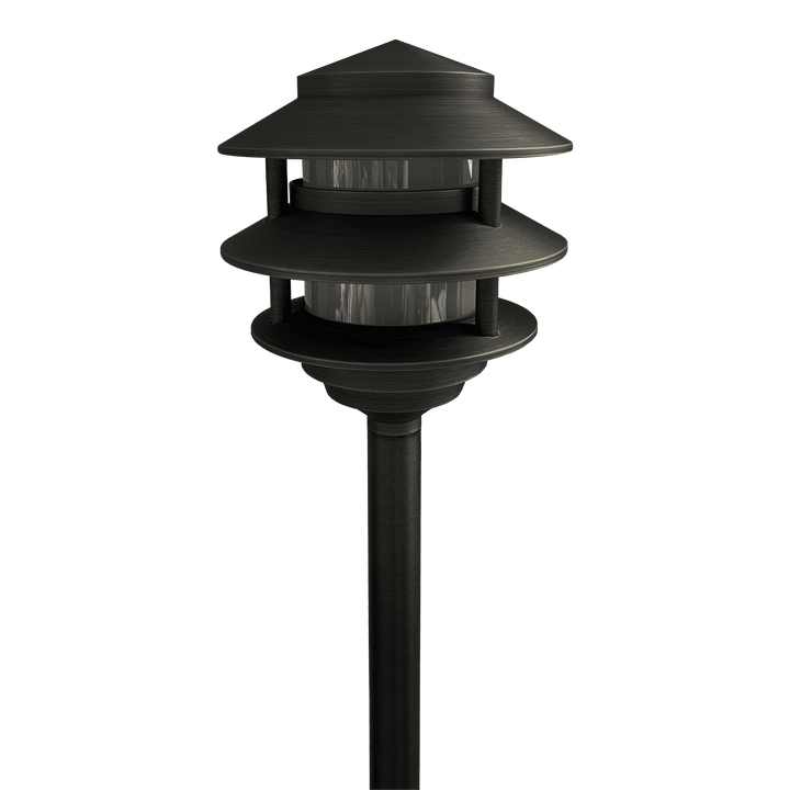 PLB22 Cast Brass Pagoda LED 12V Low Voltage Pathway Outdoor Lighting Landscape Fixture