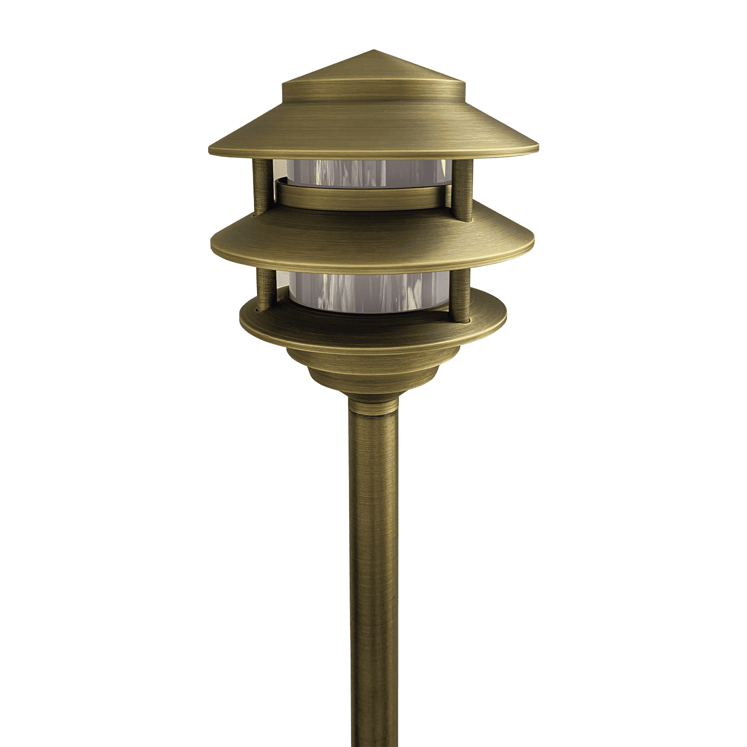 PLB22 Pagoda Cast Brass LED Low Voltage Pathway Light Sun Bright Lighting