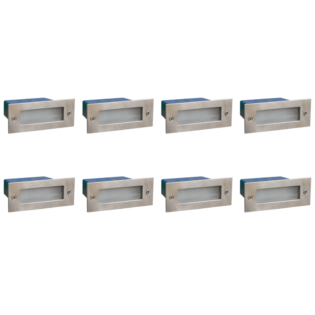 STS02 4x/8x/12x Package Outdoor Recessed Brick Wall Light 12V Low Voltage 3W 3000K Warm White Integrated LED Step/ Stair Lighting Fixture