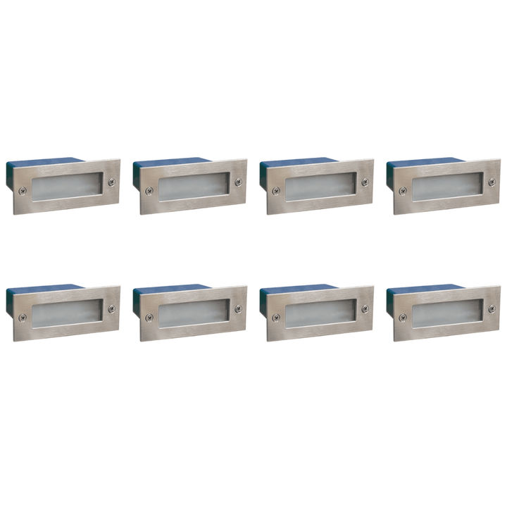 STS02 4x/8x/12x Package Outdoor Recessed Brick Wall Light 12V Low Voltage 3W 3000K Warm White Integrated LED Step/ Stair Lighting Fixture