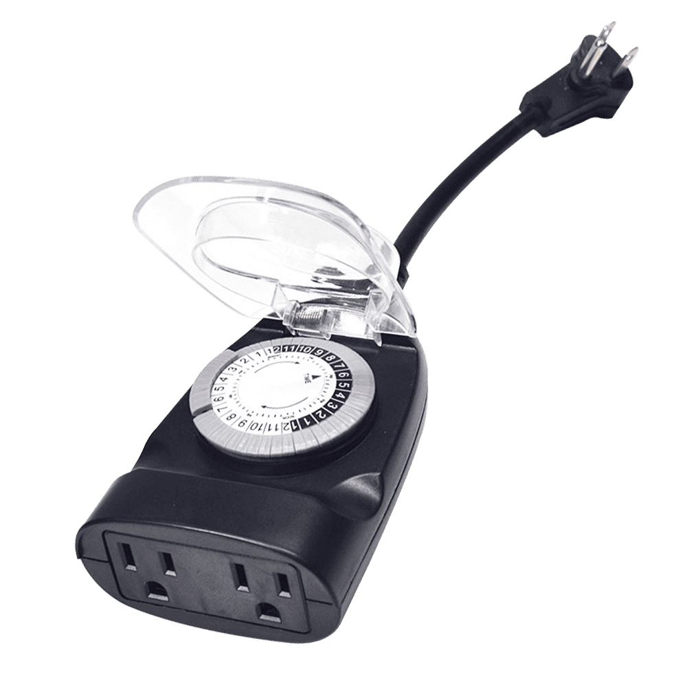 Temporizador enchufable para exteriores TM01 Reloj mecanico resistente al agua IP65 para luces de jardin 24 horas