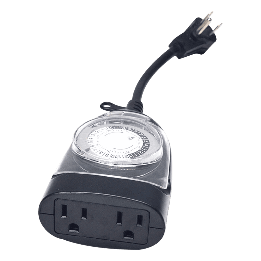 TM01 Outdoor Plug In Timer | IP65 Waterproof Mechanical Clock for Garden Lights 24 Hour - Sun Bright Lighting