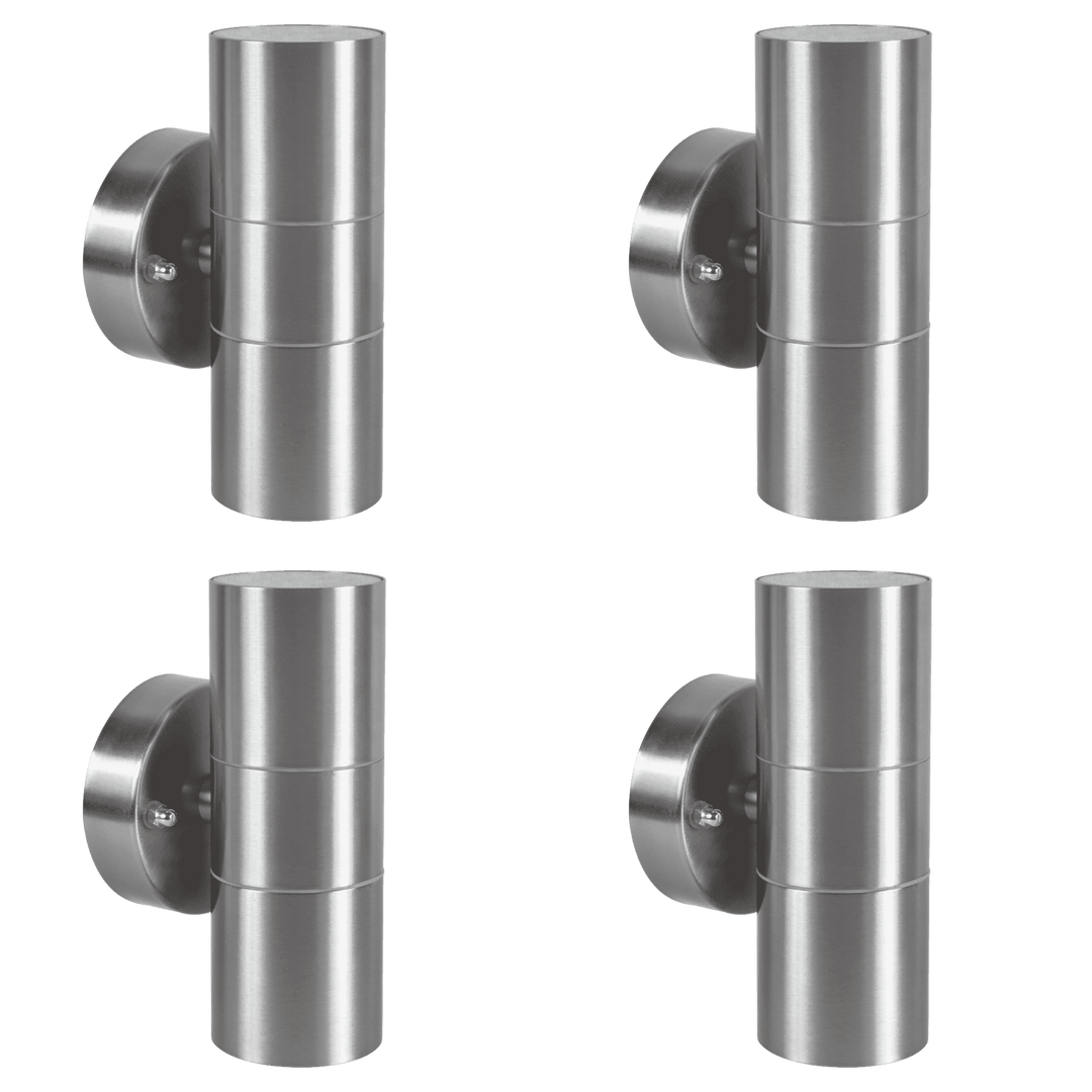 SCS06 4x/8x/12x Package LED Stainless Steel Cylinder Up Down Light 2 Directional Sconce Lighting 5W 3000K Bulb