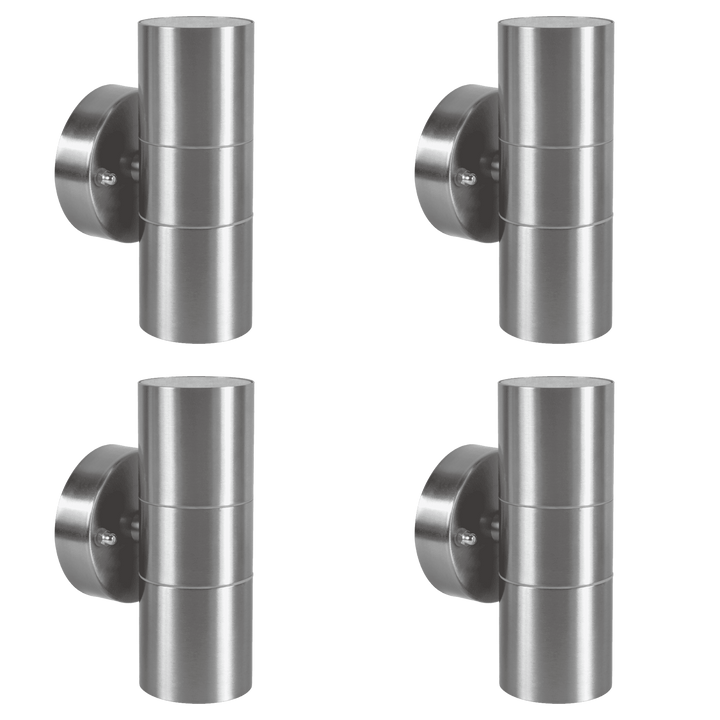 SCS06 4x/8x/12x Package LED Stainless Steel Cylinder Up Down Light 2 Directional Sconce Lighting 5W 3000K Bulb