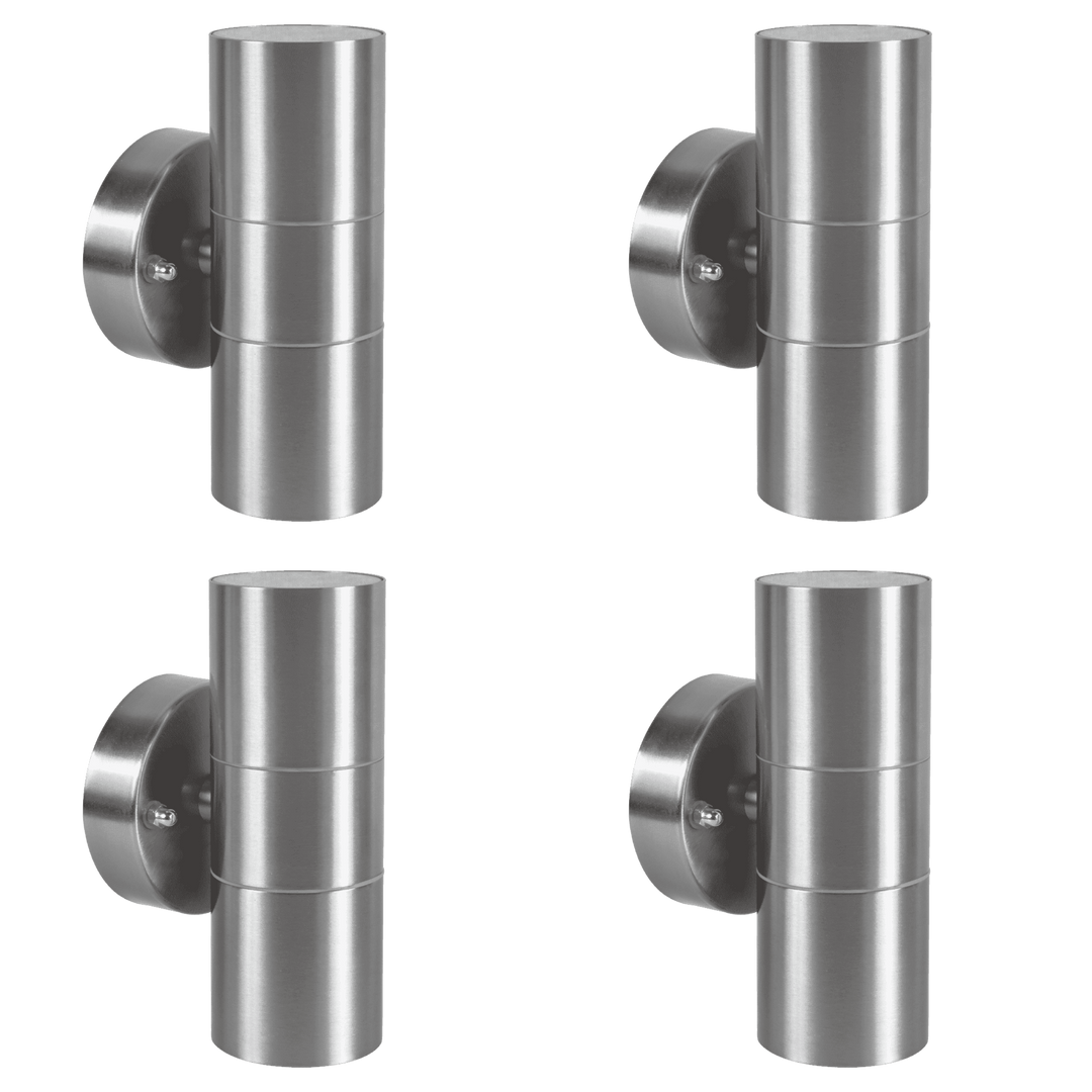 SCS06 4x/8x/12x Package LED Stainless Steel Cylinder Up Down Light 2 Directional Sconce Lighting with 5W 3000K Bulb