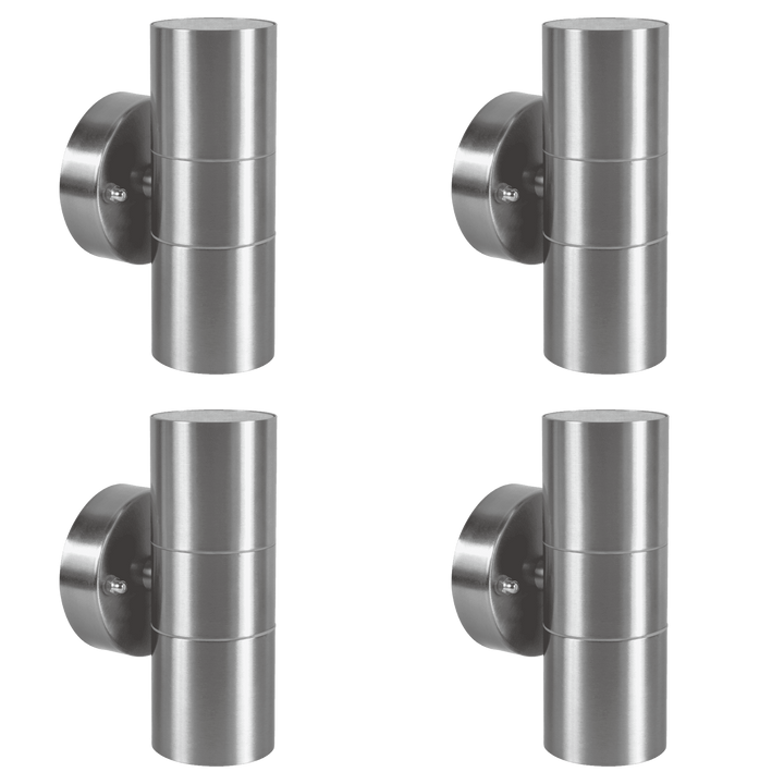 SCS06 4x/8x/12x Package LED Stainless Steel Cylinder Up Down Light 2 Directional Sconce Lighting with 5W 3000K Bulb