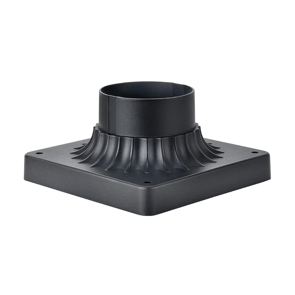 Outdoor Pier Post Light Mount Cast Aluminum Matte Black for 3" Poles and Posts