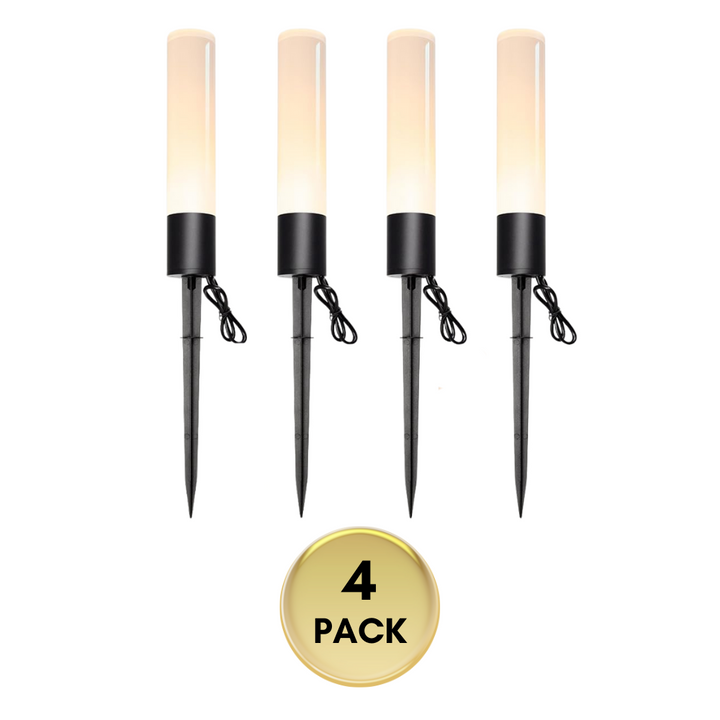 Outdoor Landscape Lighting LED 12V Low Voltage ALP55 Low Voltage Landscape Lighting Pathway Lights Package, 6W 300LM Landscape Lights 3000K Warm, IP65 Waterproof, Aluminum Outdoor Landscape Path Lights 4 Pack
