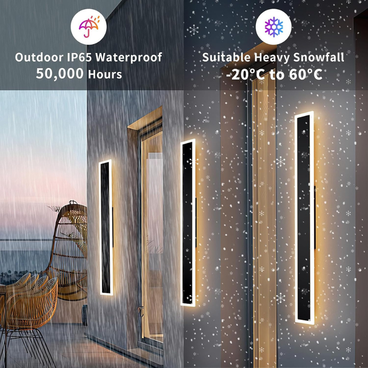 Outdoor Landscape Lighting LED 12V Low Voltage SCH15 2-Pack 3CCT 39.4 Inch LED Rectangular Modern Outdoor Wall Sconce Light Dimmable 120V Line Voltage IP65