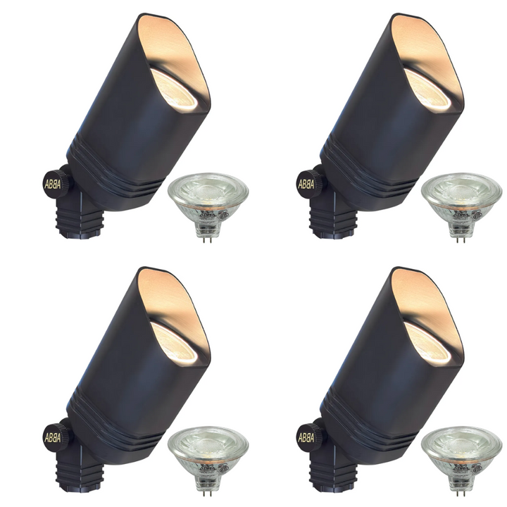 SPB03 4x/8x/12x Package Low Voltage LED Outdoor Landscape Cast Brass Spotlight with 5W 3000K Bulb