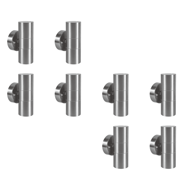 SCS06 4x/8x/12x Package LED Stainless Steel Cylinder Up Down Light 2 Directional Sconce Lighting with 5W 3000K Bulb