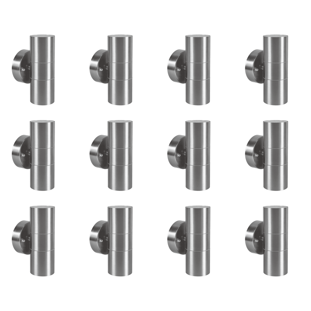 SCS06 4x/8x/12x Package LED Stainless Steel Cylinder Up Down Light 2 Directional Sconce Lighting with 5W 3000K Bulb