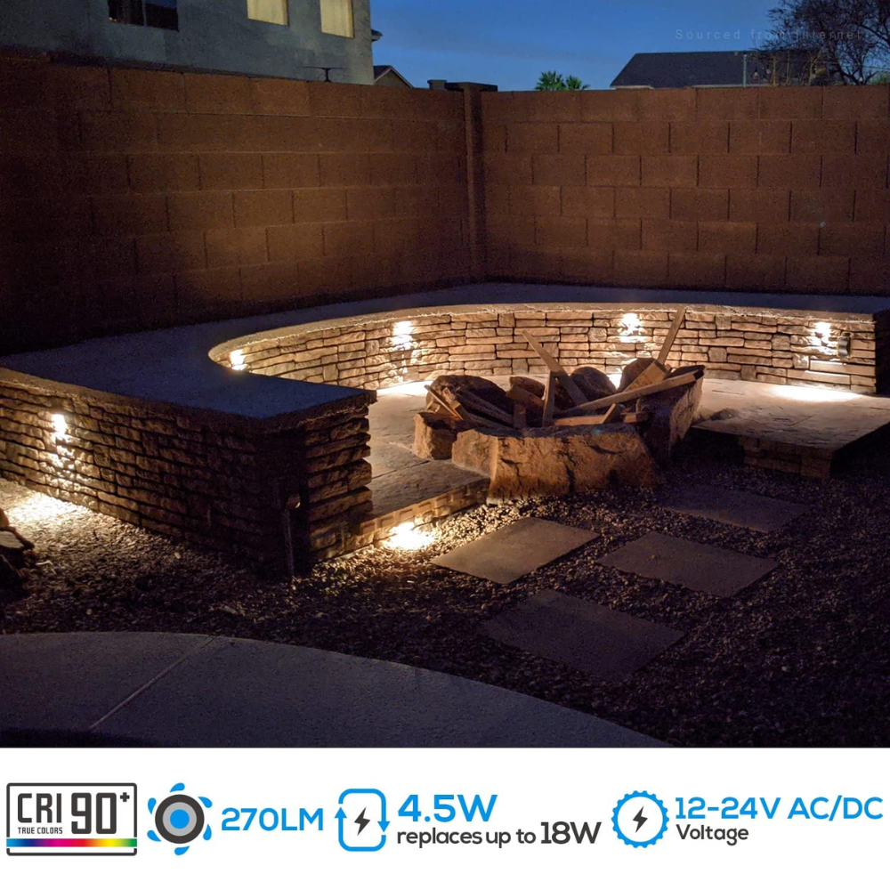 ELA05 8-Pack 7 Inch 4.5W 5CCT LED Retaining Wall Lights, Hardscape Color Changing 12V Low Voltage Landscape Lights Package