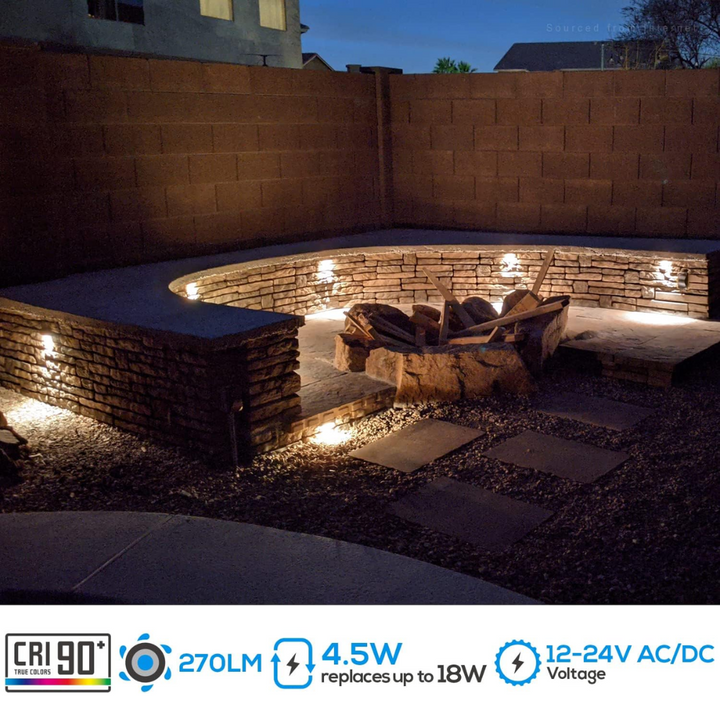 ELA05 8-Pack 7 Inch 4.5W 5CCT LED Retaining Wall Lights, Hardscape Color Changing 12V Low Voltage Landscape Lights Package