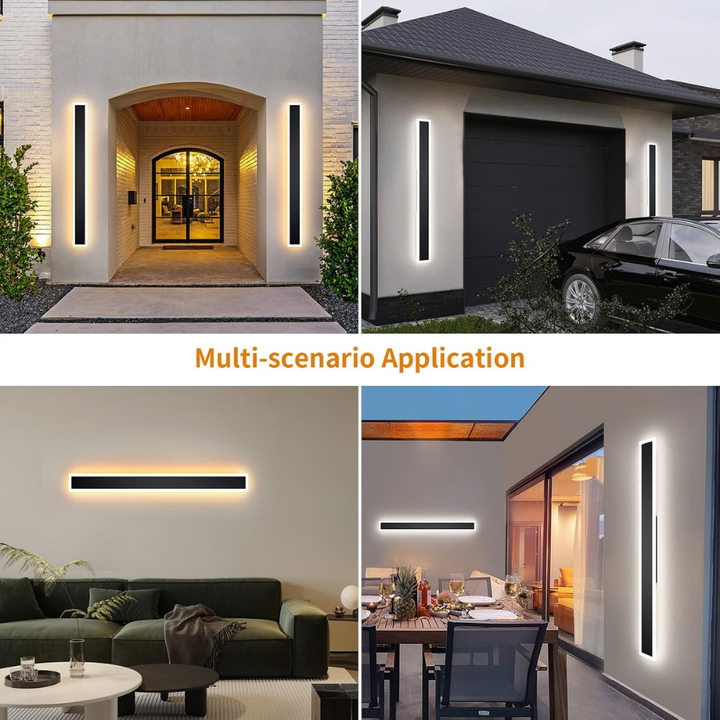 Outdoor Landscape Lighting LED 12V Low Voltage SCH15 2-Pack 3CCT 39.4 Inch LED Rectangular Modern Outdoor Wall Sconce Light Dimmable 120V Line Voltage IP65