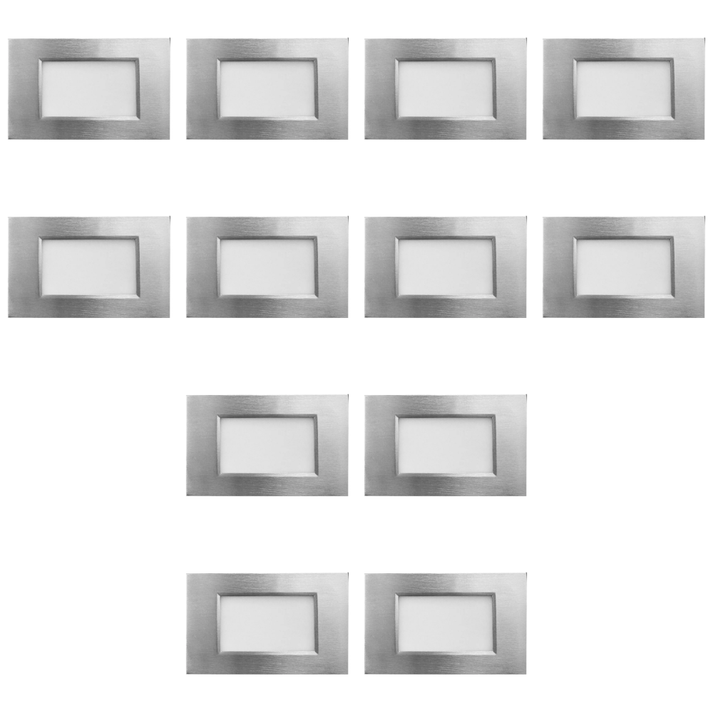 STA10 4x/8x/12x Package 3.5W 12V Low Voltage 3CCT Rectangular Waterproof Horizontal LED Aluminum Stair Step Light Fixture