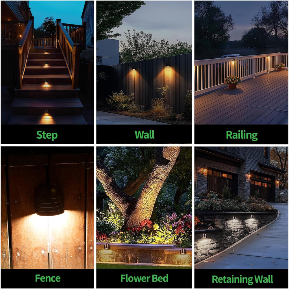 DLA08 5W 250LM Low Voltage 12V-24V 5CCT 2700K/3000K/3500K/4000K/5000K Integrated LED Outdoor Fence Deck Down Light Package, Step Patio Landscape Lights