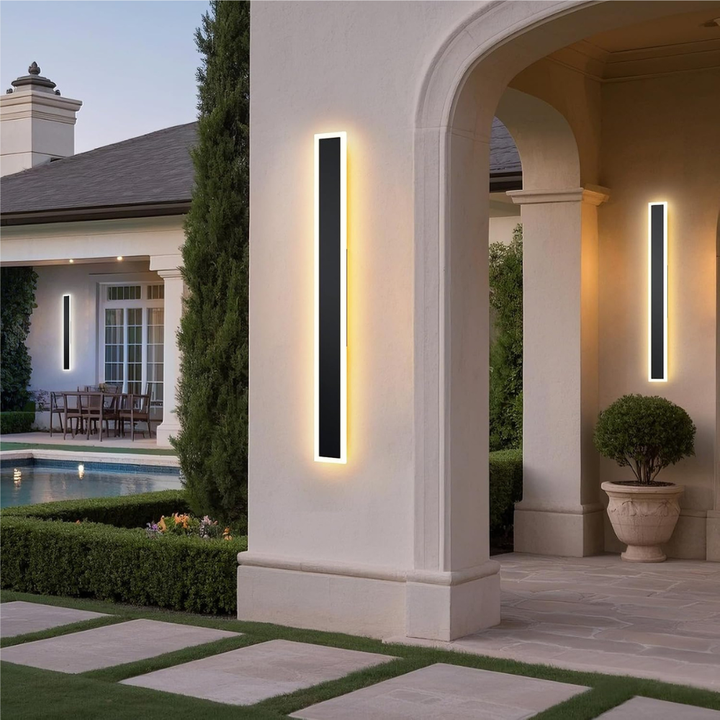 Outdoor Landscape Lighting LED 12V Low Voltage SCH15 2-Pack 3CCT 39.4 Inch LED Rectangular Modern Outdoor Wall Sconce Light Dimmable 120V Line Voltage IP65