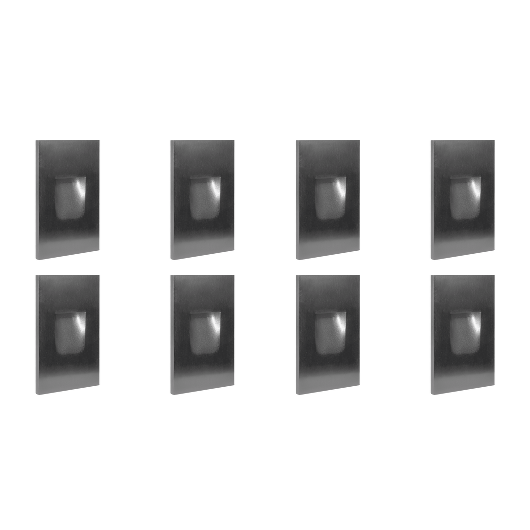 STA06 4x/8x/12x Package 3.5W 3000K Warm White Integrated Rectangular Waterproof Vertical LED Stair Step Light Wall Lighting Fixture