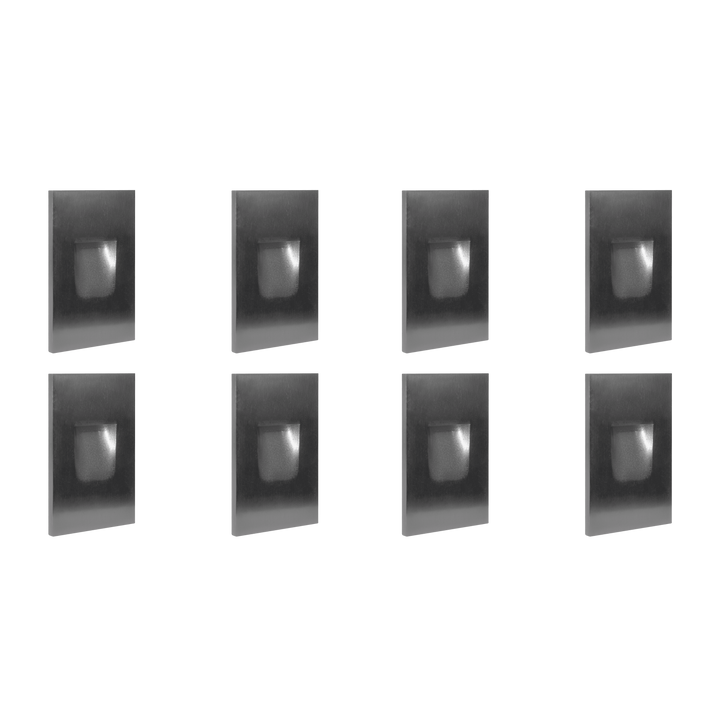 STA06 4x/8x/12x Package 3.5W 3000K Warm White Integrated Rectangular Waterproof Vertical LED Stair Step Light Wall Lighting Fixture