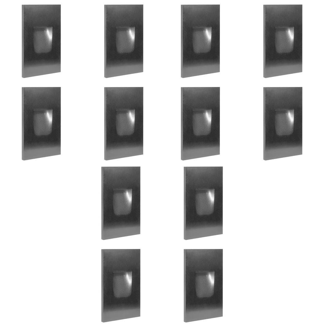 STA06 4x/8x/12x Package 3.5W 3000K Warm White Integrated Rectangular Waterproof Vertical LED Stair Step Light Wall Lighting Fixture