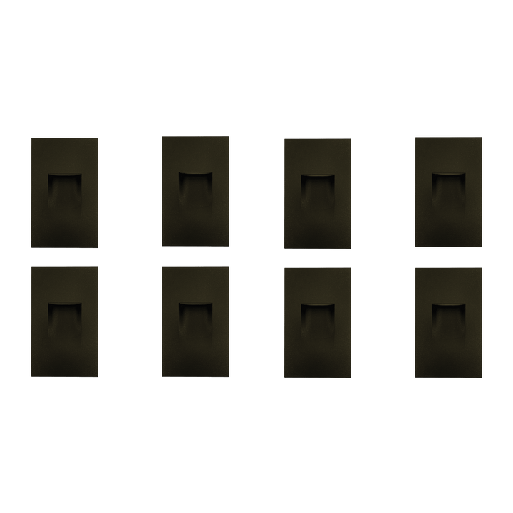 STA06 4x/8x/12x Package 3.5W 3000K Warm White Integrated Rectangular Waterproof Vertical LED Stair Step Light Wall Lighting Fixture